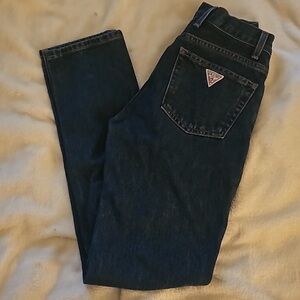 Guess jeans classic denim blue jeans ladies sz 24 mid high waist